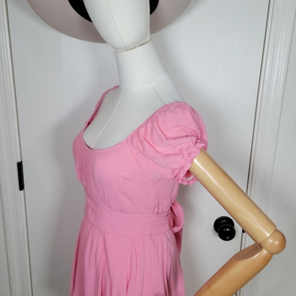 Altar’d State Blush Pink Boho Romper Puff Sleeve Summer Flowy Fit Size S - Picture 6 of 10